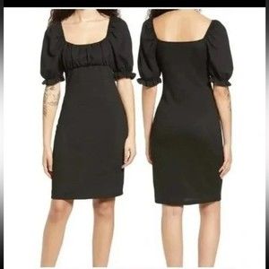 Vero Moda Dress Size Small Square neck Balloon Puff Sleeves Black Dress NEW